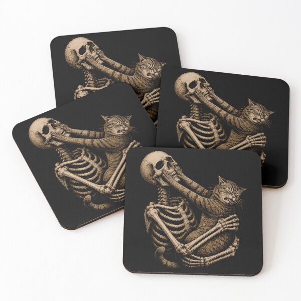 Item preview, Skeleton and Cat Embrace Design Halloween designed and sold by rafaeltto.