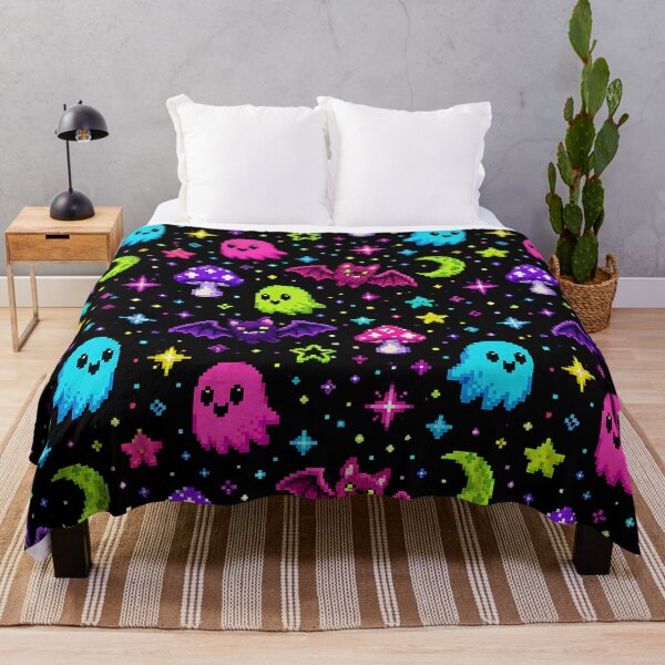 Item preview, Retro Pixel Art Cosmic Ghost Pattern designed and sold by Thai Vibe Studio.