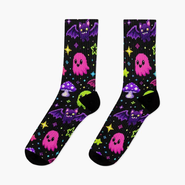 Item preview, Retro Pixel Art Cosmic Ghost Pattern designed and sold by Thai Vibe Studio.