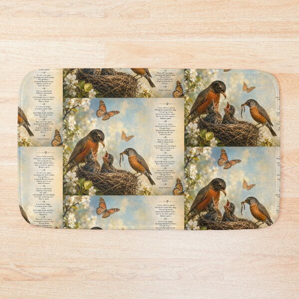 Item preview, Robin Family in Spring with Monarch Butterflies designed and sold by Kimberly Palmer.