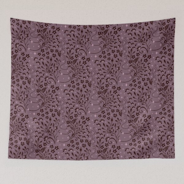 Item preview, Dark Purple Flower Pattern with Stars designed and sold by Kozee.