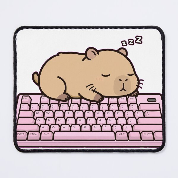 Item preview, Cute Capybara Sleeping On Gaming Keyboard - Kawaii Capybara Gamer - Cozy AFK designed and sold by Petringo.