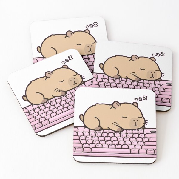 Item preview, Cute Capybara Sleeping On Gaming Keyboard - Kawaii Capybara Gamer - Cozy AFK designed and sold by Petringo.
