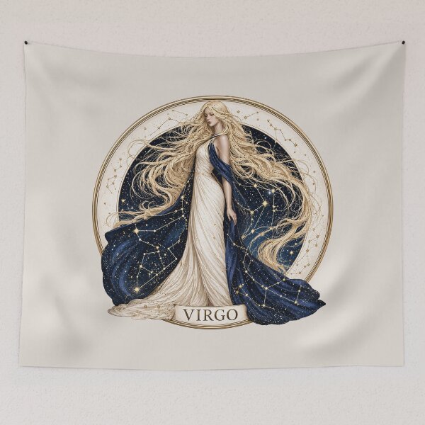Item preview, Virgo Zodiac Goddess Celestial Astrology Art PNG designed and sold by MythicMood.