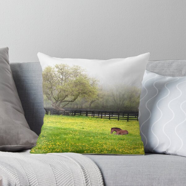 Item preview, Foal in misty grassy field with dandelions designed and sold by TerraMediaLLC.