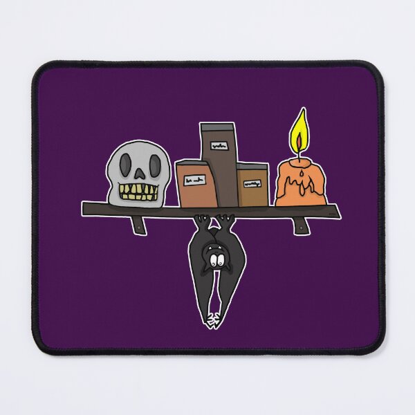 Item preview, Spooky Witch Shelf Sticker | Hanging Bat & Skull Cartoon designed and sold by MyxaART.