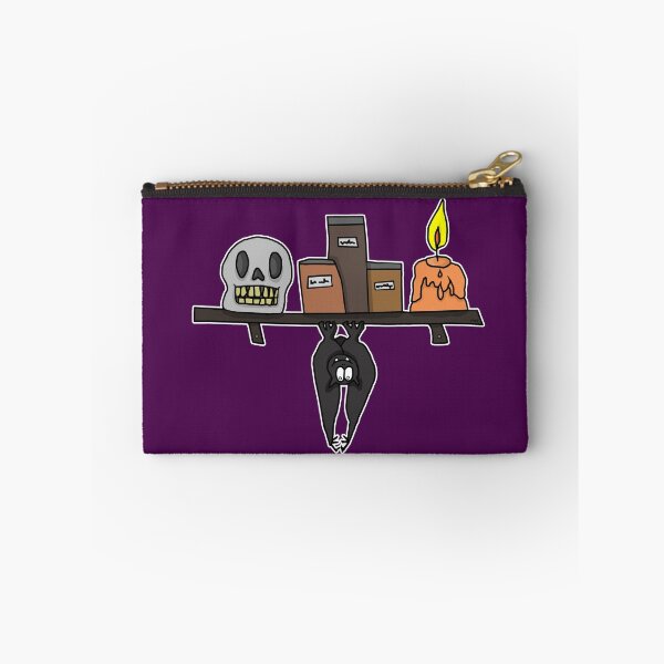 Item preview, Spooky Witch Shelf Sticker | Hanging Bat & Skull Cartoon designed and sold by MyxaART.
