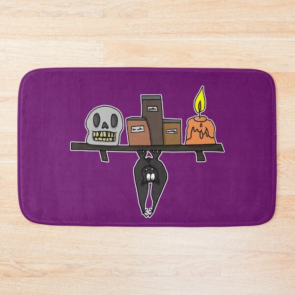 Item preview, Spooky Witch Shelf Sticker | Hanging Bat & Skull Cartoon designed and sold by MyxaART.