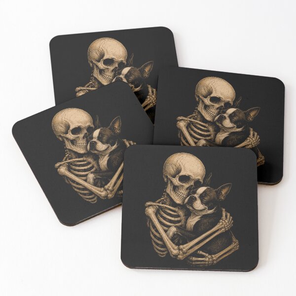Item preview, Skeleton and Dog Embrace Art Design Halloween designed and sold by rafaeltto.