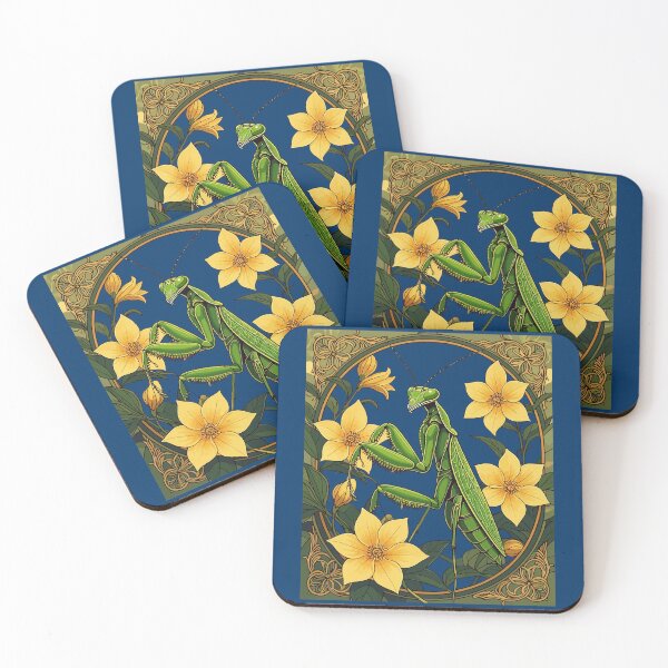 Item preview, Mantid Insect And Yellow Jasmine Flowers designed and sold by taiche.