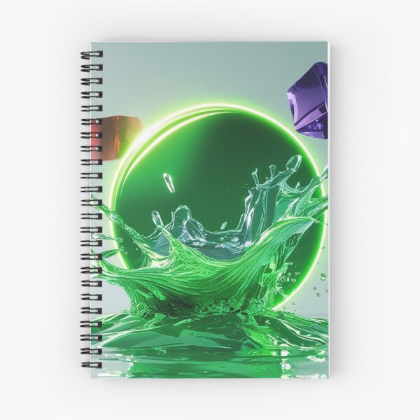 Item preview, Neon Green Water Splash with Floating Crystal Gems. designed and sold by fbtrisha.