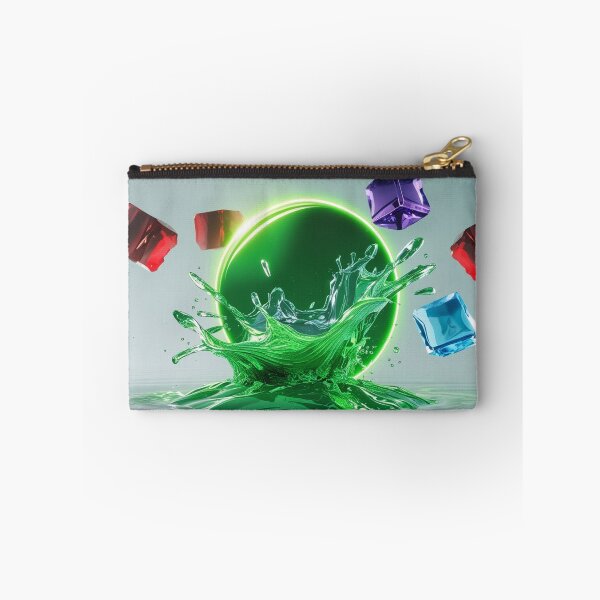 Item preview, Neon Green Water Splash with Floating Crystal Gems. designed and sold by fbtrisha.