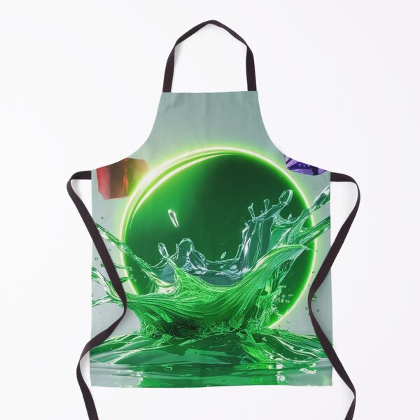 Item preview, Neon Green Water Splash with Floating Crystal Gems. designed and sold by fbtrisha.