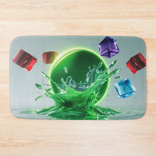 Item preview, Neon Green Water Splash with Floating Crystal Gems. designed and sold by fbtrisha.