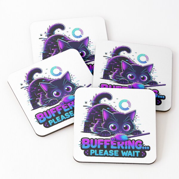 Item preview, Glitch Cat Buffering Please Wait Sticker designed and sold by Cat Meme Fund.