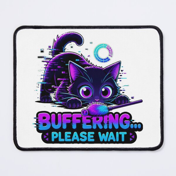 Item preview, Glitch Cat Buffering Please Wait Sticker designed and sold by Cat Meme Fund.