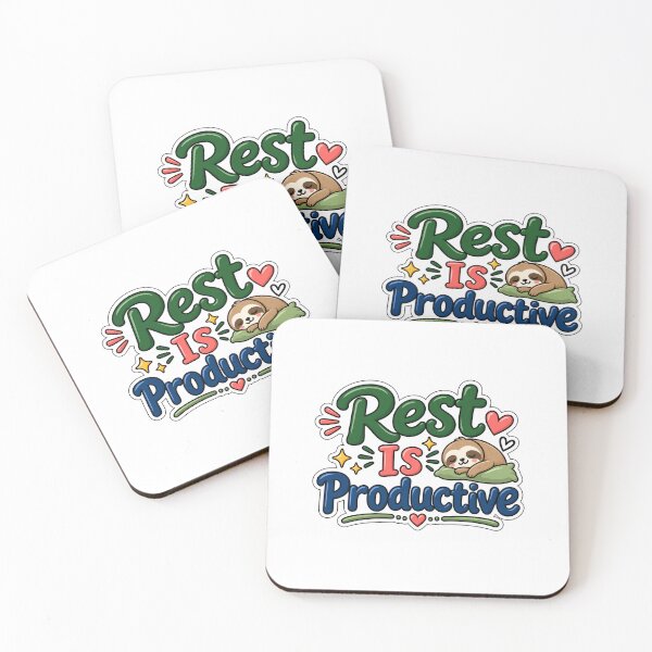 Item preview, Rest Is Productive | Cute Sloth Self-Care Sticker designed and sold by Ricomin.