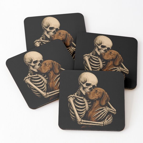 Item preview, Skeleton and Dog Embrace Illustration Halloween designed and sold by rafaeltto.