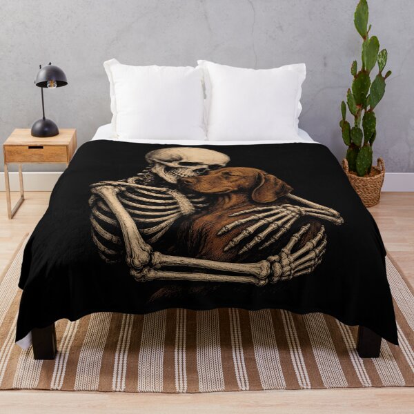 Item preview, Skeleton and Dog Embrace Illustration Halloween designed and sold by rafaeltto.
