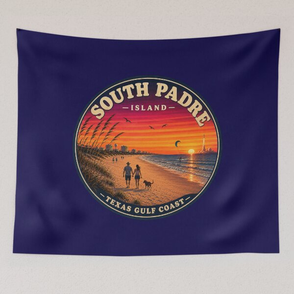 Item preview, South Padre Island Texas Vintage Beach Travel Badge designed and sold by Swanny's Custom T-shirt and Gift Designs.