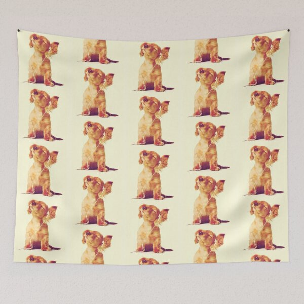 Item preview, Cute Dog Listening to Music designed and sold by Spring Things.