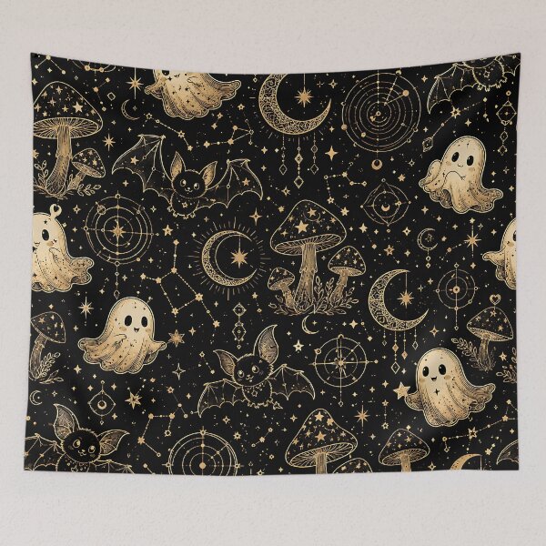 Item preview, Elegant Gold Celestial Ghost Geometric Pattern designed and sold by Thai Vibe Studio.