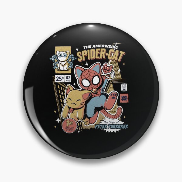 Item preview, Superhero Cat Comic Graphic T-Shirt Web Slinger Funny Cat Lover Vintage Tee designed and sold by rzanhoo.