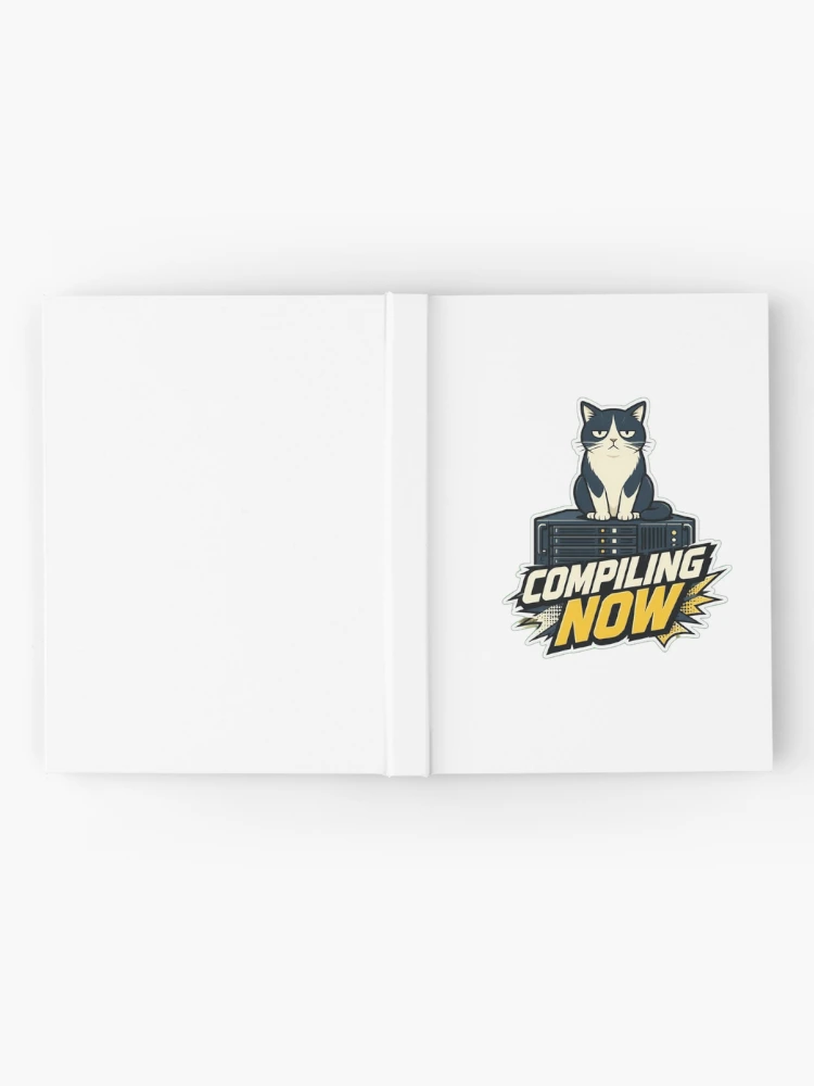Thumbnail 2 of 3, Journal, Compiling Now Grumpy Cat Tech Server Sticker designed and sold by Cat Meme Fund.