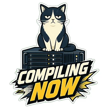 Artwork thumbnail, Compiling Now Grumpy Cat Tech Server Sticker by Cat Meme Fund