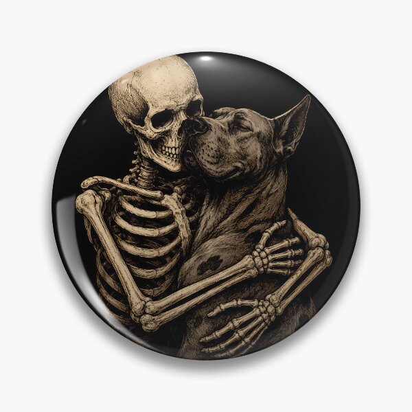 Item preview, Skeleton and Dog Embrace Halloween Illustration designed and sold by rafaeltto.