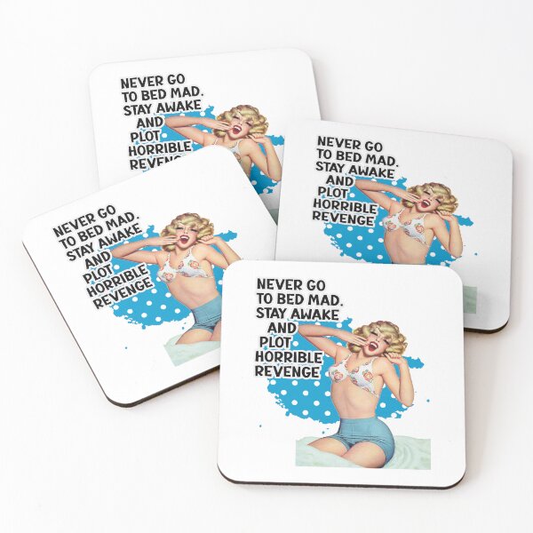 Item preview, Never Go To Bed Mad Retro Housewife Humor Sticker designed and sold by adriana-holmes.