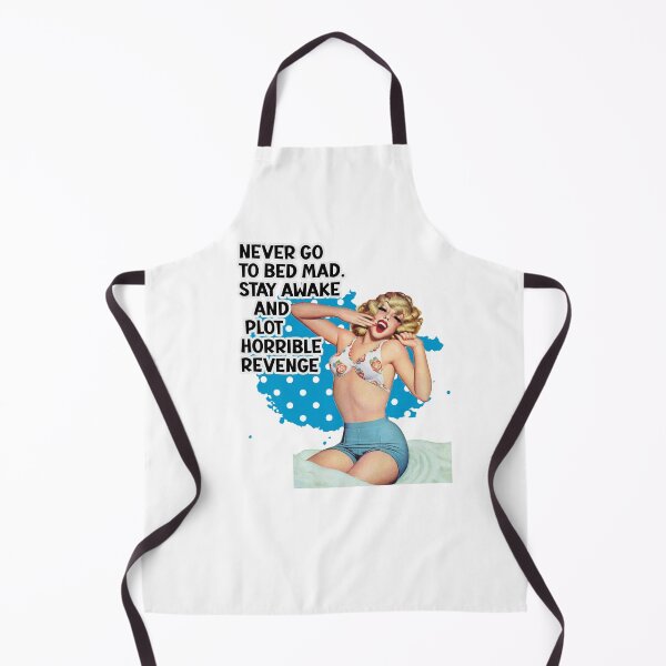 Item preview, Never Go To Bed Mad Retro Housewife Humor Sticker designed and sold by adriana-holmes.