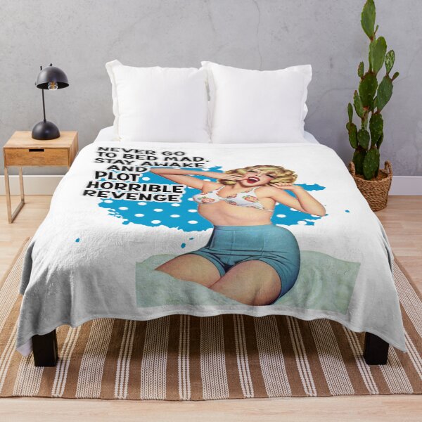 Item preview, Never Go To Bed Mad Retro Housewife Humor Sticker designed and sold by adriana-holmes.