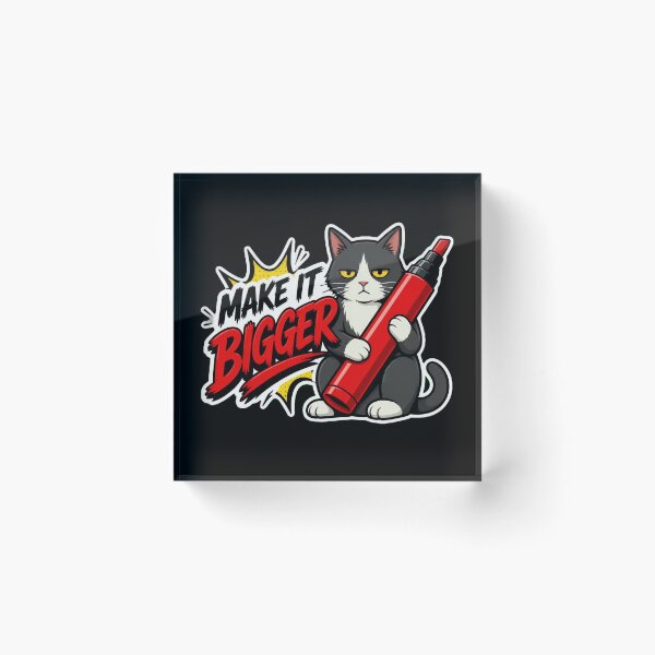 Item preview, Funny Cat Make It Bigger Red Marker Meme Sticker designed and sold by Cat Meme Fund.