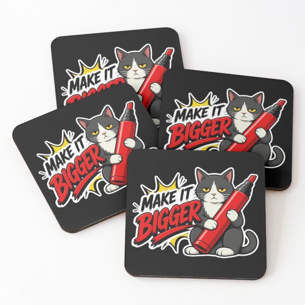 Item preview, Funny Cat Make It Bigger Red Marker Meme Sticker designed and sold by Cat Meme Fund.