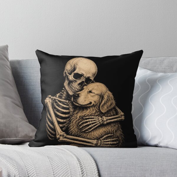 Item preview, Skeleton and Dog Embrace Art Design Golden Retriever Halloween designed and sold by rafaeltto.