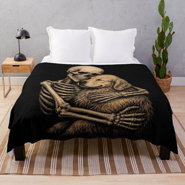 Item preview, Skeleton and Dog Embrace Art Design Golden Retriever Halloween designed and sold by rafaeltto.