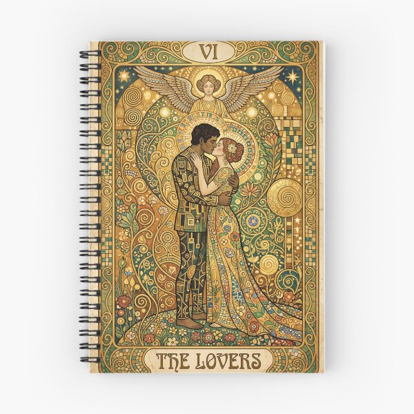Item preview, VI The Lovers Tarot Card Gold Mosaic Art Nouveau Aesthetic designed and sold by Ada’s Mystic Atelier .
