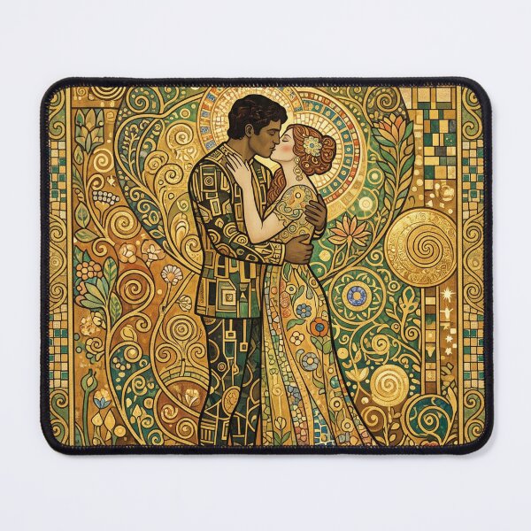 Item preview, VI The Lovers Tarot Card Gold Mosaic Art Nouveau Aesthetic designed and sold by Ada’s Mystic Atelier .