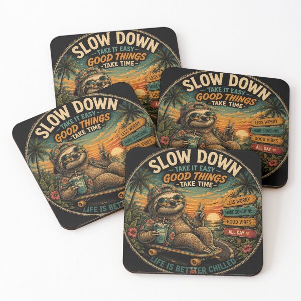 Item preview, Slow Down Sloth – Good Things Take Time Retro designed and sold by Molli98.