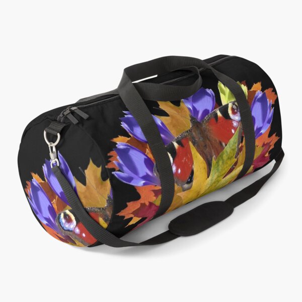 Item preview, Autumn collage with fallen leaves and red butterfly designed and sold by mariya-ivanova.