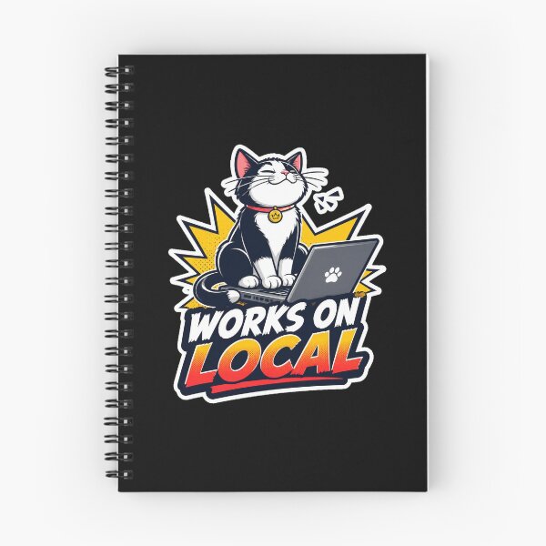 Item preview, Works On Local Cat Developer Programmer Sticker designed and sold by Cat Meme Fund.