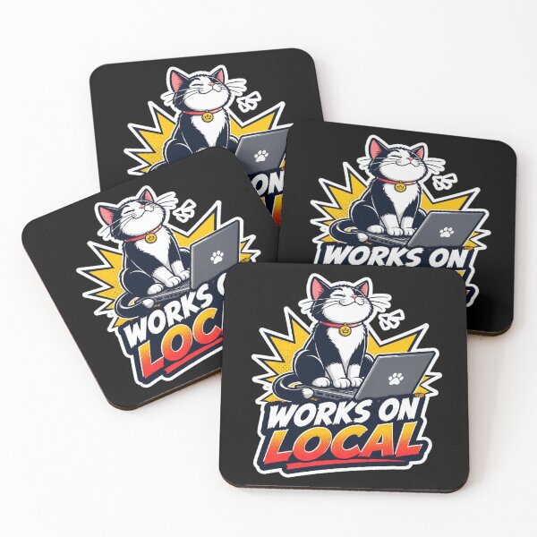 Item preview, Works On Local Cat Developer Programmer Sticker designed and sold by Cat Meme Fund.