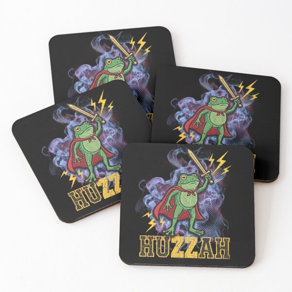 Item preview, Huzzah Frog - Y2K Embroidery Patch Style Art designed and sold by ZUVLEX.