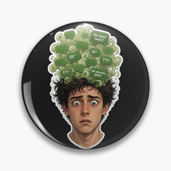 Item preview, WhatsApp chaos again with the "I'll reply right away" message. designed and sold by design-rebell.
