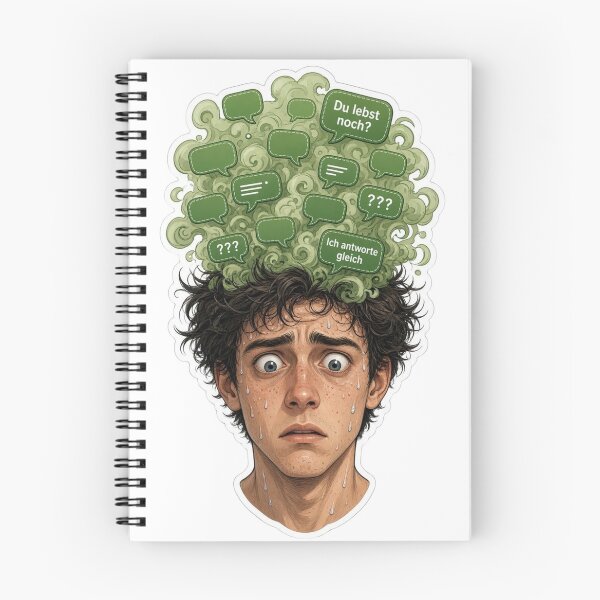 Item preview, WhatsApp chaos again with the "I'll reply right away" message. designed and sold by design-rebell.