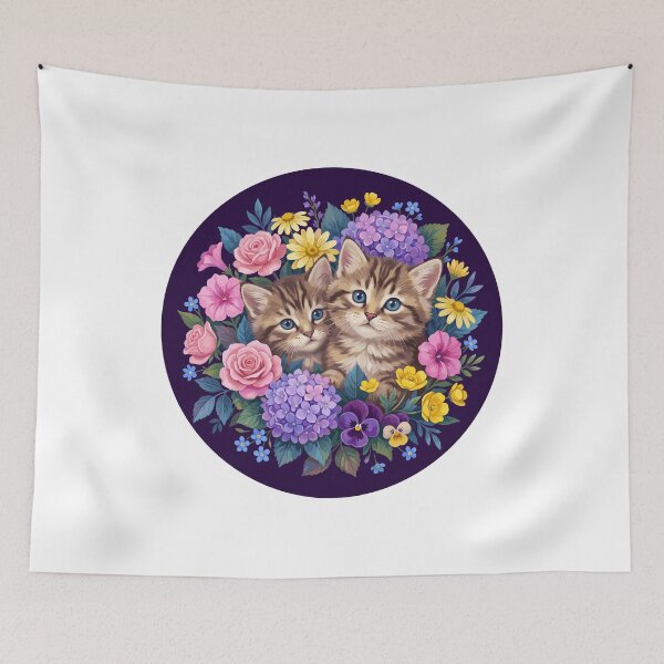 Item preview, Cute Kittens Flowers Cat Lover designed and sold by Doodleoub.