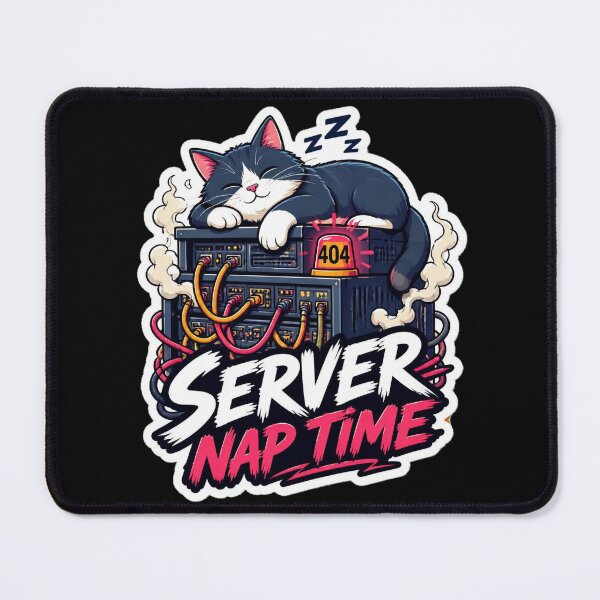Item preview, Server Nap Time Funny Cat IT Tech Sysadmin Sticker designed and sold by Cat Meme Fund.