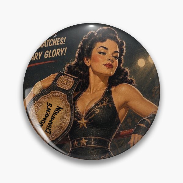 Item preview, Lady Champion | Vintage Wrestling Pin-Up Retro Pulp Poster designed and sold by MissSaylor.