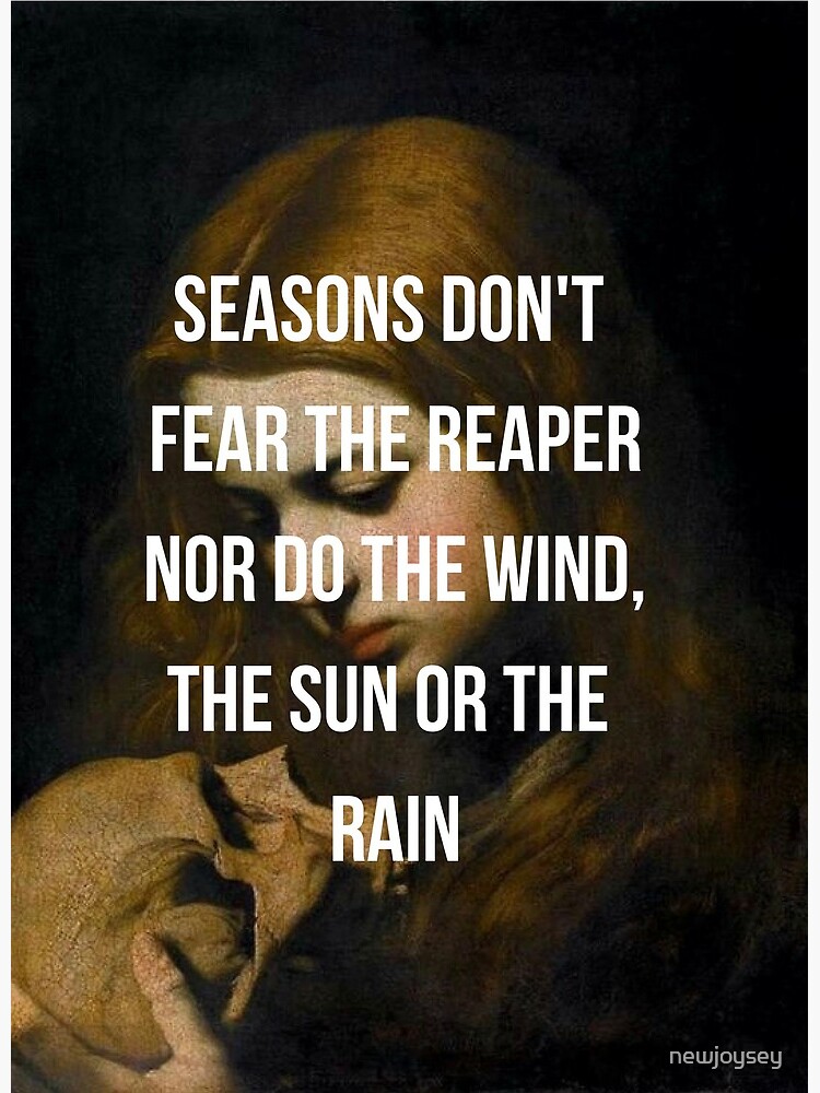 Don T Fear The Reaper Postcard By Newjoysey Redbubble